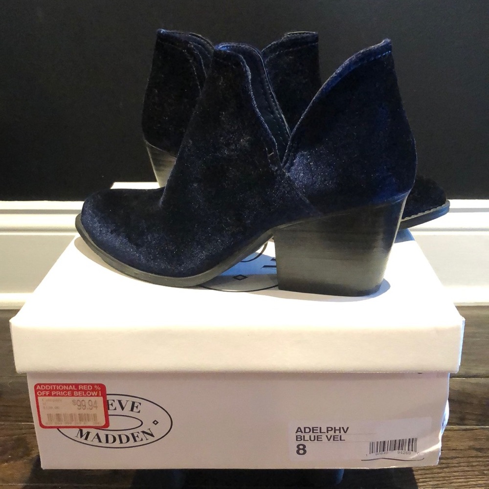Steve Madden Adelphi Blue Velvet Bootie